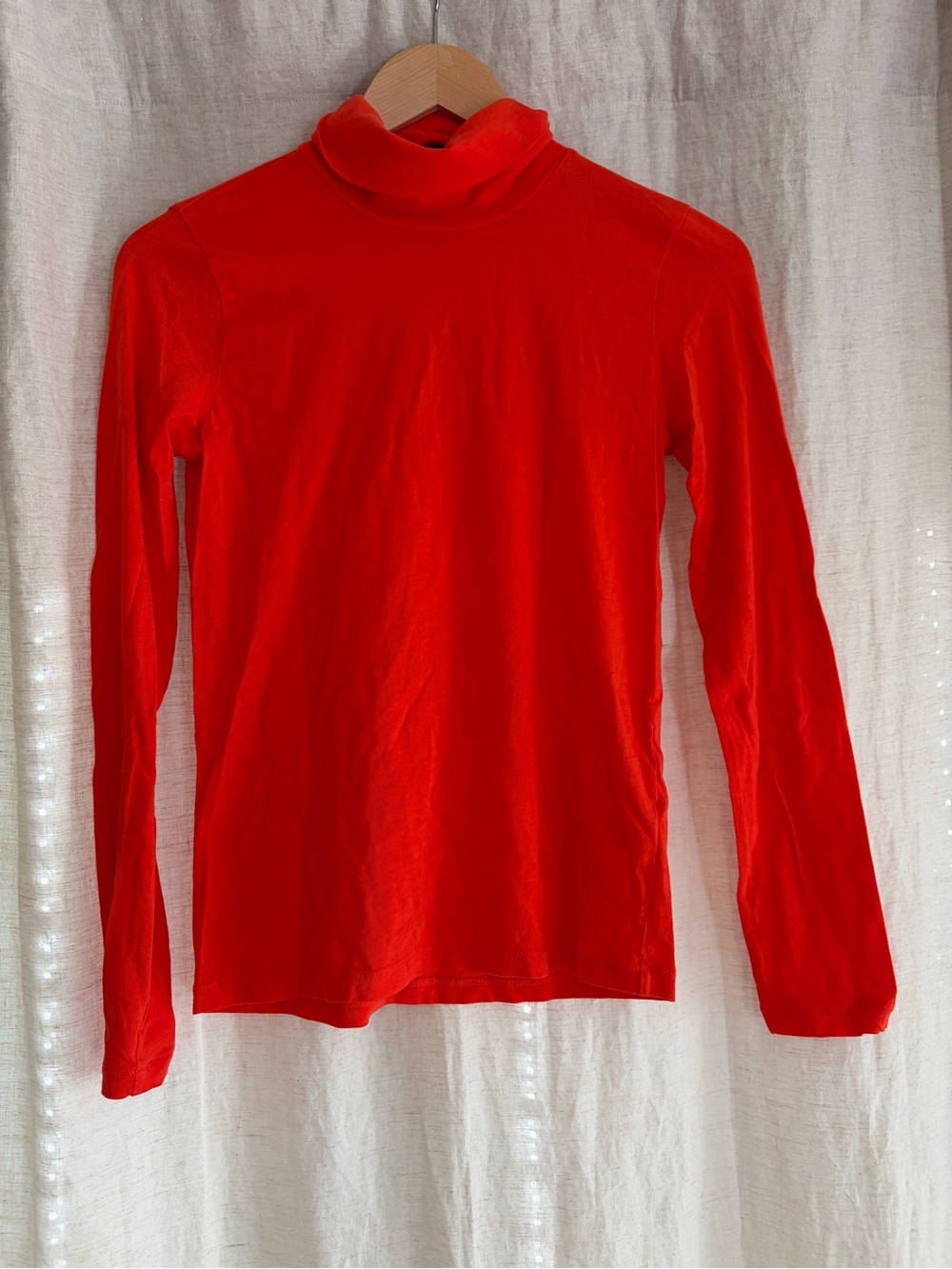 J. Crew Bright Organe Long-Sleeve Turtleneck Tee
